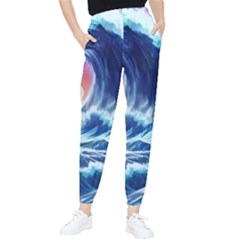 Storm Tsunami Waves Ocean Sea Nautical Nature Women s Tapered Pants by Pakjumat