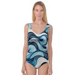 Pattern Ocean Waves Arctic Ocean Blue Nature Sea Princess Tank Leotard  by Pakjumat