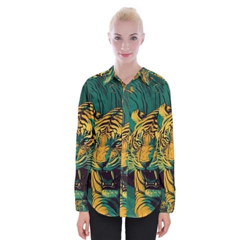 Abstract Landscape Nature Floral Animals Portrait Womens Long Sleeve Shirt by Pakjumat