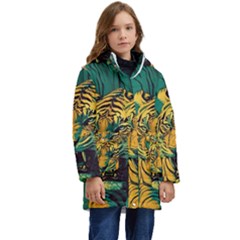 Abstract Landscape Nature Floral Animals Portrait Kids  Hooded Longline Puffer Jacket by Pakjumat