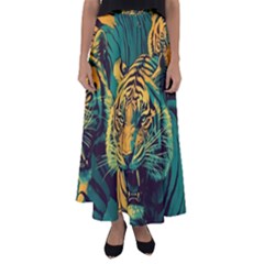 Abstract Landscape Nature Floral Animals Portrait Flared Maxi Skirt