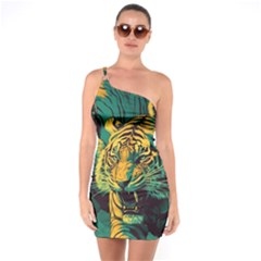 Abstract Landscape Nature Floral Animals Portrait One Shoulder Ring Trim Bodycon Dress by Pakjumat