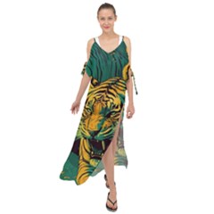 Abstract Landscape Nature Floral Animals Portrait Maxi Chiffon Cover Up Dress by Pakjumat