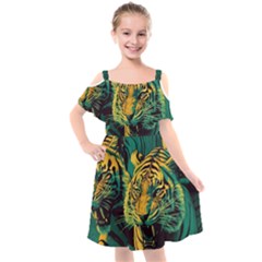 Abstract Landscape Nature Floral Animals Portrait Kids  Cut Out Shoulders Chiffon Dress by Pakjumat