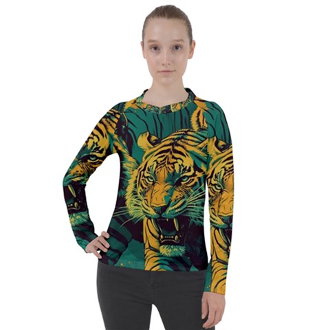 Abstract Landscape Nature Floral Animals Portrait Women s Pique Long Sleeve T-shirt by Pakjumat