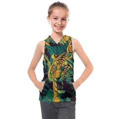 Abstract Landscape Nature Floral Animals Portrait Kids  Sleeveless Hoodie by Pakjumat