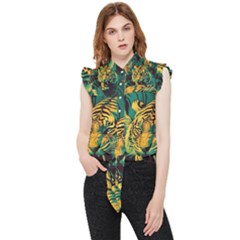 Abstract Landscape Nature Floral Animals Portrait Frill Detail Shirt by Pakjumat