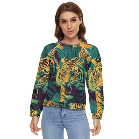 Abstract Landscape Nature Floral Animals Portrait Women s Long Sleeve Raglan T-shirt by Pakjumat