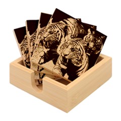 Abstract Landscape Nature Floral Animals Portrait Bamboo Coaster Set by Pakjumat