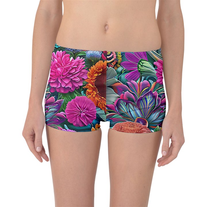 Flowers Nature Spring Blossom Flora Petals Art Boyleg Bikini Bottoms