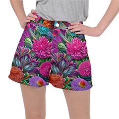 Flowers Nature Spring Blossom Flora Petals Art Women s Ripstop Shorts by Pakjumat