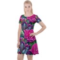 Flowers Nature Spring Blossom Flora Petals Art Cap Sleeve Velour Dress  View1