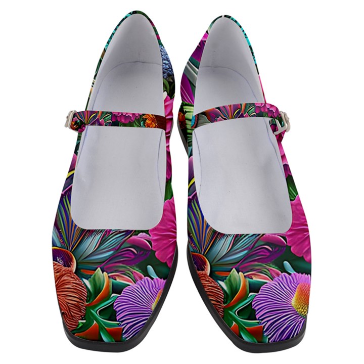 Flowers Nature Spring Blossom Flora Petals Art Women s Mary Jane Shoes