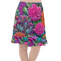 Flowers Nature Spring Blossom Flora Petals Art Fishtail Chiffon Skirt by Pakjumat