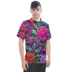 Flowers Nature Spring Blossom Flora Petals Art Men s Polo T-shirt