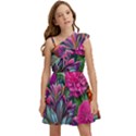 Flowers Nature Spring Blossom Flora Petals Art Kids  One Shoulder Party Dress View1