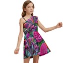 Flowers Nature Spring Blossom Flora Petals Art Kids  One Shoulder Party Dress View2