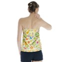 Nature Doodle Art Trees Birds Owl Children Pattern Multi Colored Strapless Top View2