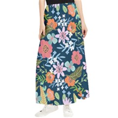 Flowers Flower Flora Nature Floral Background Painting Maxi Chiffon Skirt by Pakjumat