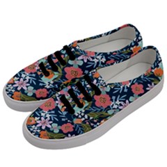 Flowers Flower Flora Nature Floral Background Painting Men s Classic Low Top Sneakers by Pakjumat