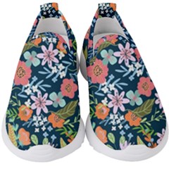 Flowers Flower Flora Nature Floral Background Painting Kids  Slip On Sneakers by Pakjumat