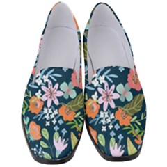 Flowers Flower Flora Nature Floral Background Painting Women s Classic Loafer Heels by Pakjumat