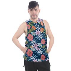 Flowers Flower Flora Nature Floral Background Painting Men s Sleeveless Hoodie by Pakjumat