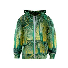 Nature Trees Forest Mystical Forest Jungle Kids  Zipper Hoodie by Pakjumat