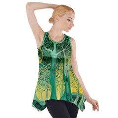 Nature Trees Forest Mystical Forest Jungle Side Drop Tank Tunic by Pakjumat