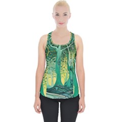 Nature Trees Forest Mystical Forest Jungle Piece Up Tank Top by Pakjumat