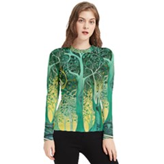 Nature Trees Forest Mystical Forest Jungle Women s Long Sleeve Rash Guard by Pakjumat