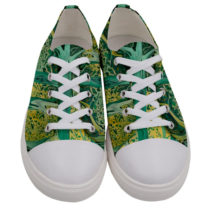 Nature Trees Forest Mystical Forest Jungle Women s Low Top Canvas Sneakers