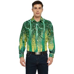 Nature Trees Forest Mystical Forest Jungle Men s Long Sleeve Pocket Shirt  by Pakjumat