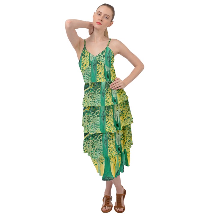 Nature Trees Forest Mystical Forest Jungle Layered Bottom Dress