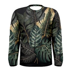 Tropical Leaves Foliage Monstera Nature Home Men s Long Sleeve T-shirt by Pakjumat