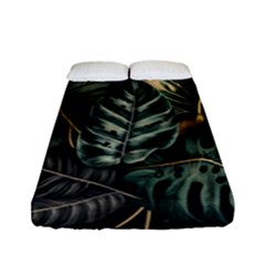 Tropical Leaves Foliage Monstera Nature Home Fitted Sheet (full/ Double Size) by Pakjumat