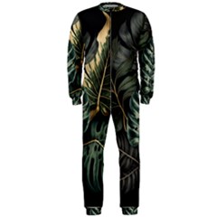 Tropical Leaves Foliage Monstera Nature Home Onepiece Jumpsuit (men) by Pakjumat