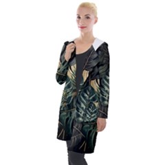 Tropical Leaves Foliage Monstera Nature Home Hooded Pocket Cardigan by Pakjumat