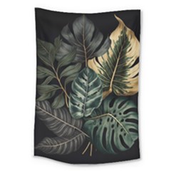 Tropical Leaves Foliage Monstera Nature Home Large Tapestry by Pakjumat