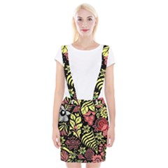 Flower Leaves Floral Flora Nature Braces Suspender Skirt by Pakjumat