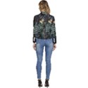 Tropical Leaves Foliage Monstera Nature Home Women s Long Sleeve Revers Collar Cropped Jacket View4