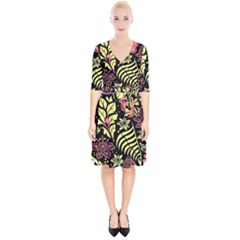 Flower Leaves Floral Flora Nature Wrap Up Cocktail Dress by Pakjumat