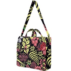 Flower Leaves Floral Flora Nature Square Shoulder Tote Bag by Pakjumat