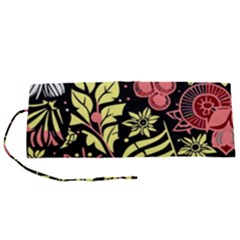 Flower Leaves Floral Flora Nature Roll Up Canvas Pencil Holder (s) by Pakjumat