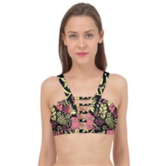 Flower Leaves Floral Flora Nature Cage Up Bikini Top by Pakjumat