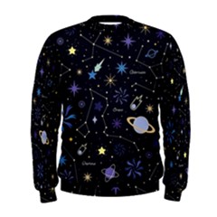 Starry Night  Space Constellations  Stars  Galaxy  Universe Graphic  Illustration Men s Sweatshirt by Pakjumat