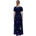 Starry Night  Space Constellations  Stars  Galaxy  Universe Graphic  Illustration High Waist Short Sleeve Maxi Dress View2