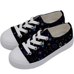 Starry Night  Space Constellations  Stars  Galaxy  Universe Graphic  Illustration Kids  Low Top Canvas Sneakers by Pakjumat