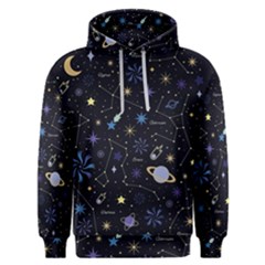 Starry Night  Space Constellations  Stars  Galaxy  Universe Graphic  Illustration Men s Overhead Hoodie