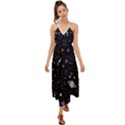 Starry Night  Space Constellations  Stars  Galaxy  Universe Graphic  Illustration Halter Tie Back Dress  View1